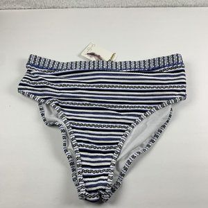 Jessica Simpson Swim Bikini Bottom Women's M Blue Multicolor Striped Nylon 6210